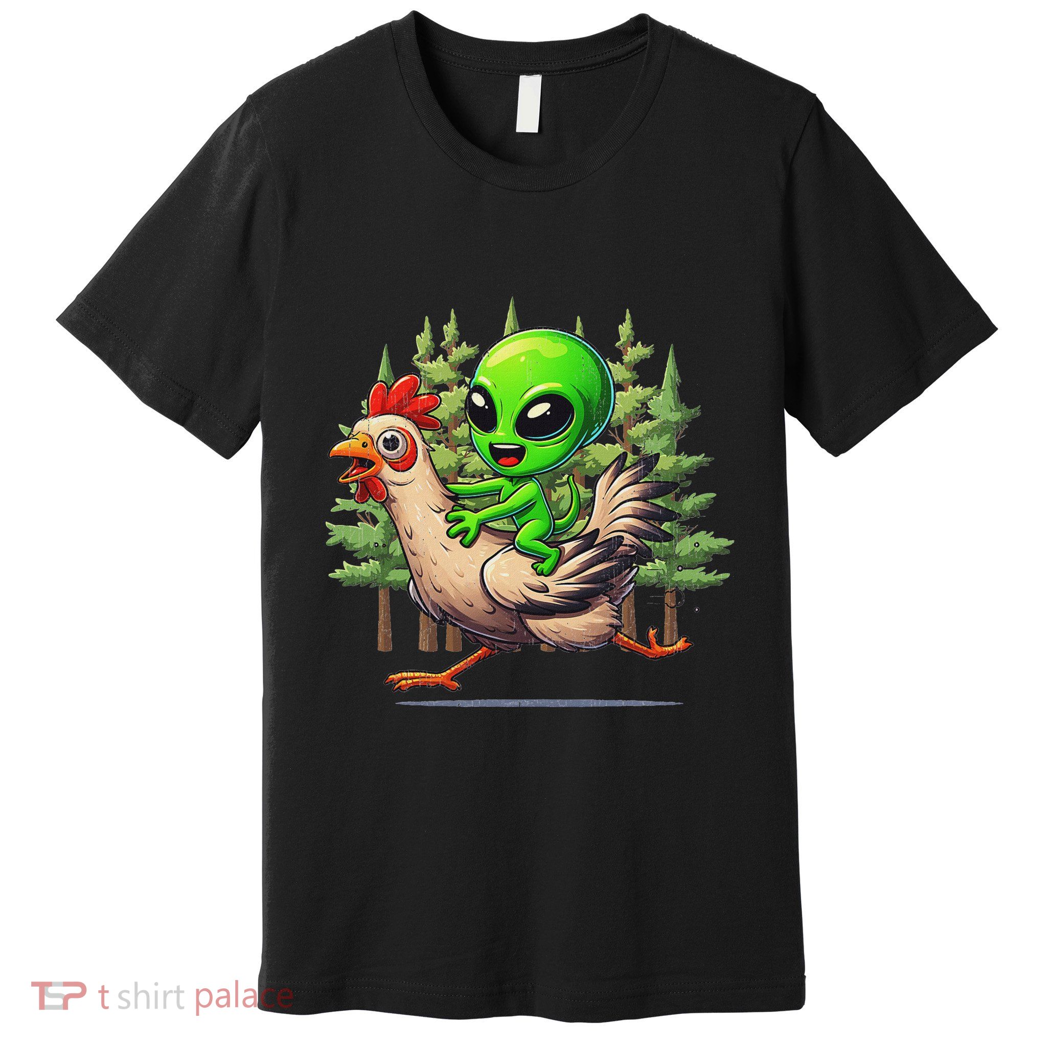 Alien Chicken Funny Rooster Animal Lovers Premium T-Shirt