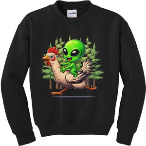 Alien Chicken Funny Rooster Animal Lovers Kids Sweatshirt