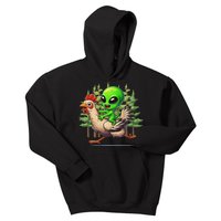 Alien Chicken Funny Rooster Animal Lovers Kids Hoodie