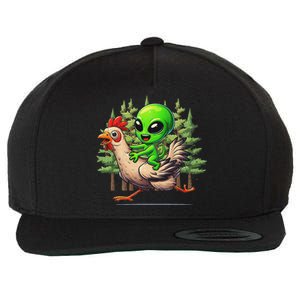 Alien Chicken Funny Rooster Animal Lovers Wool Snapback Cap