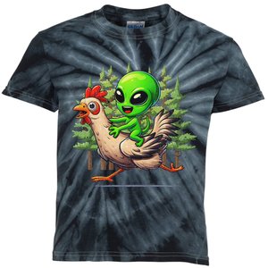 Alien Chicken Funny Rooster Animal Lovers Kids Tie-Dye T-Shirt