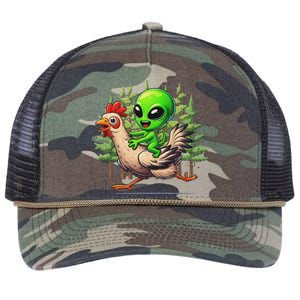 Alien Chicken Funny Rooster Animal Lovers Retro Rope Trucker Hat Cap