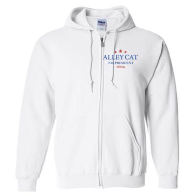 Alley Cat For President Trump 2024 Full Zip Hoodie