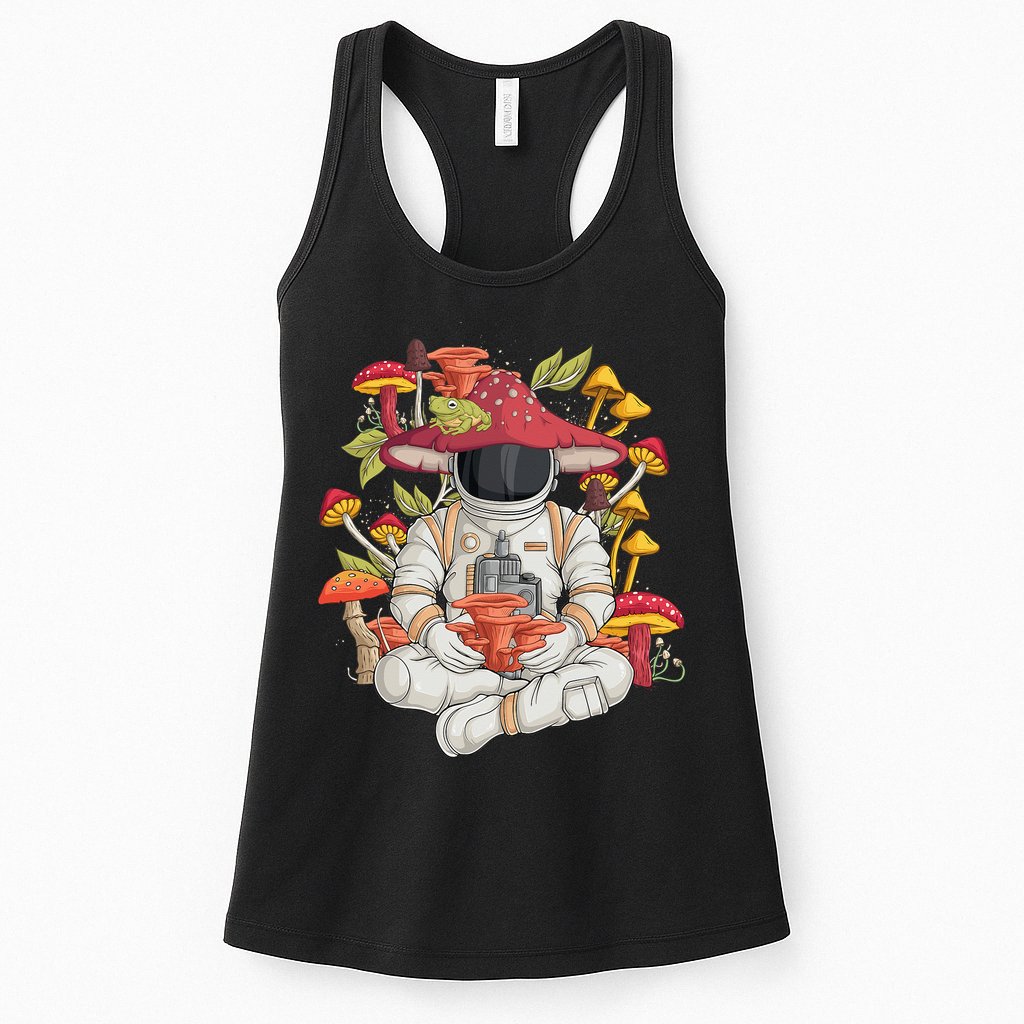 Astronaut Cottagecore frog Aesthetic funny animal Womens Tank Top