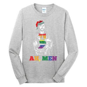 Ah  Christmas Funny LGBTQ Pride XMas Jesus Gay Christian Tall Long Sleeve T-Shirt