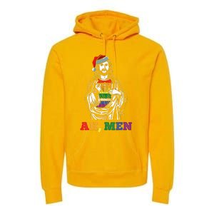 Ah  Christmas Funny LGBTQ Pride XMas Jesus Gay Christian Premium Hoodie