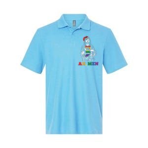 Ah  Christmas Funny LGBTQ Pride XMas Jesus Gay Christian Softstyle Adult Sport Polo