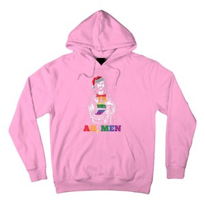 Ah  Christmas Funny LGBTQ Pride XMas Jesus Gay Christian Hoodie