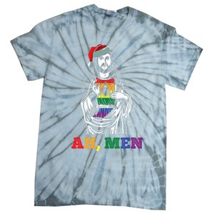 Ah  Christmas Funny LGBTQ Pride XMas Jesus Gay Christian Tie-Dye T-Shirt