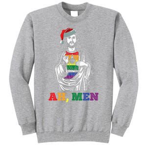 Ah  Christmas Funny LGBTQ Pride XMas Jesus Gay Christian Tall Sweatshirt