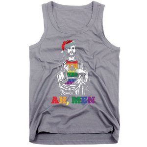 Ah  Christmas Funny LGBTQ Pride XMas Jesus Gay Christian Tank Top