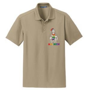 Ah  Christmas Funny LGBTQ Pride XMas Jesus Gay Christian Dry Zone Grid Polo