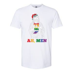 Ah  Christmas Funny LGBTQ Pride XMas Jesus Gay Christian Softstyle CVC T-Shirt