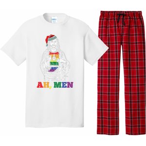 Ah  Christmas Funny LGBTQ Pride XMas Jesus Gay Christian Pajama Set