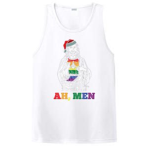 Ah  Christmas Funny LGBTQ Pride XMas Jesus Gay Christian PosiCharge Competitor Tank