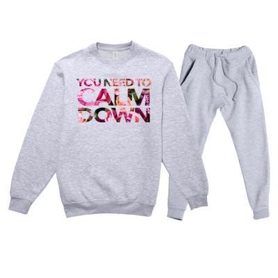 Aoty Classic Fit Crew Neck Calm Down Adult White Premium Crewneck Sweatsuit Set