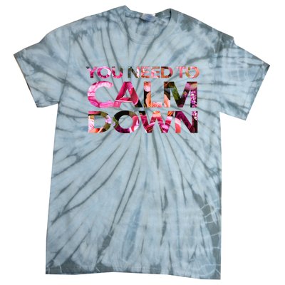 Aoty Classic Fit Crew Neck Calm Down Adult White Tie-Dye T-Shirt