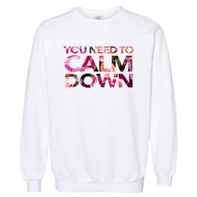 Aoty Classic Fit Crew Neck Calm Down Adult White Garment-Dyed Sweatshirt