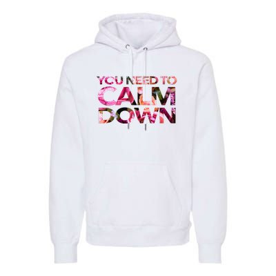 Aoty Classic Fit Crew Neck Calm Down Adult White Premium Hoodie