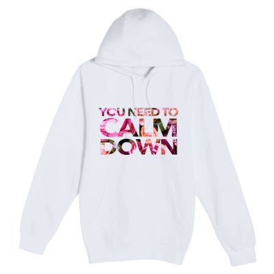 Aoty Classic Fit Crew Neck Calm Down Adult White Premium Pullover Hoodie