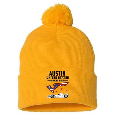 Austin Circuit Formula Racing Car United States Prix Pom Pom 12in Knit Beanie