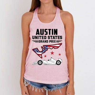 Austin Circuit Formula Racing Car United States Prix Women's Knotted Racerback Tank