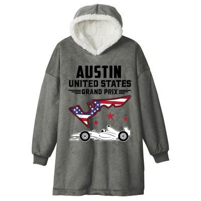 Austin Circuit Formula Racing Car United States Prix Hooded Wearable Blanket