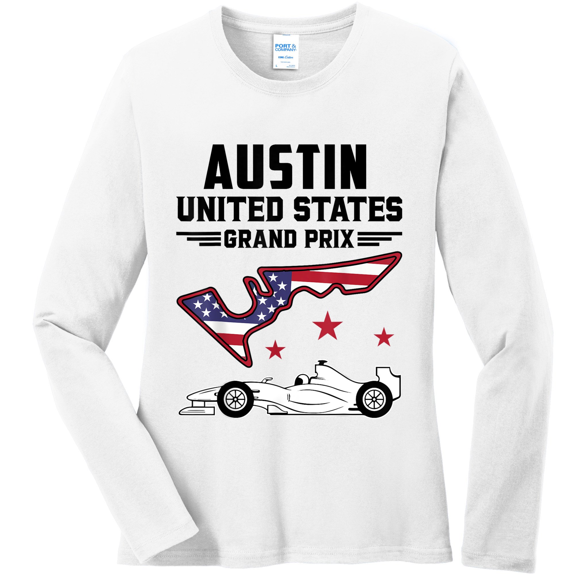 Austin Circuit Formula Racing Car United States Prix Ladies Long Sleeve Shirt