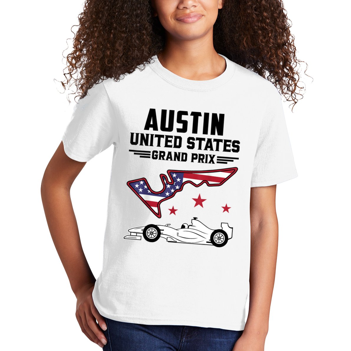 Austin Circuit Formula Racing Car United States Prix Kids T-Shirt