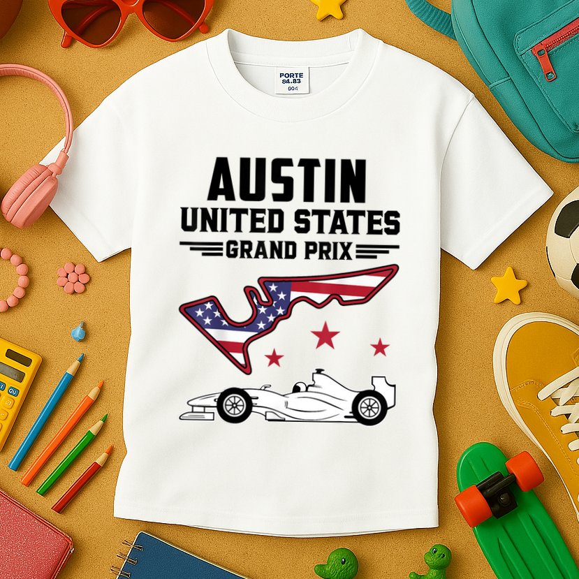 Austin Circuit Formula Racing Car United States Prix Kids T-Shirt