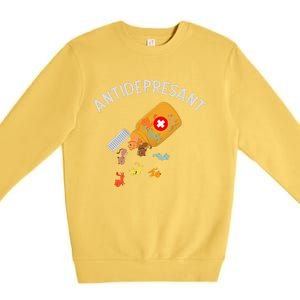 Antidepressant Cat Funny Cat Kitten Lovers Gift Premium Crewneck Sweatshirt