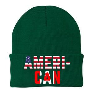 American Canadian Flag America Canada Patriotic Knit Cap Winter Beanie