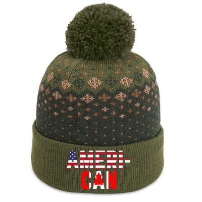 American Canadian Flag America Canada Patriotic The Baniff Cuffed Pom Beanie