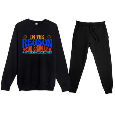 Attendance Clerk Funny Back To School Premium Crewneck Sweatsuit Set