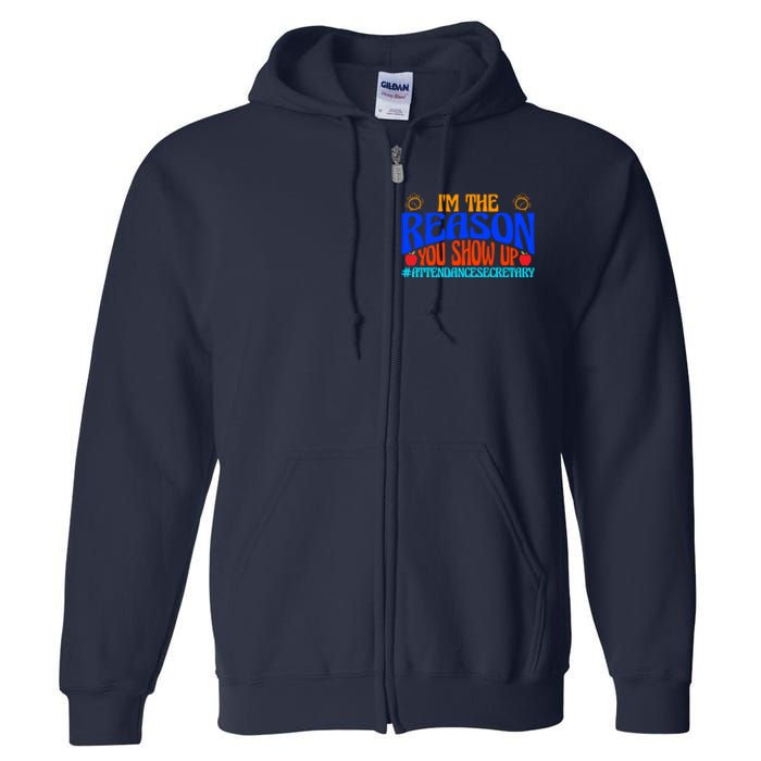 Attendance Clerk Funny Back To School Full Zip Hoodie