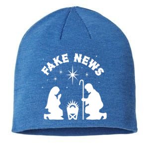 Atheist Christmas Fake News Nativity Scene Anti Xmas Gift Sustainable Beanie