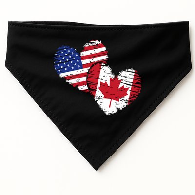 American Canadian Flag Heart Valentines Day Gift Canada USA-Made Doggie Bandana