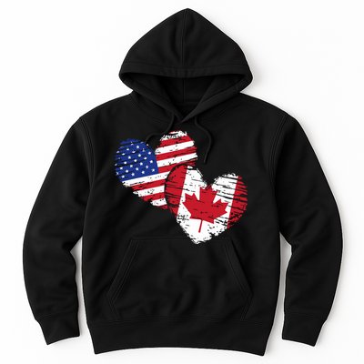 American Canadian Flag Heart Valentines Day Gift Canada Hoodie