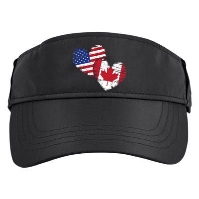 American Canadian Flag Heart Valentines Day Gift Canada Adult Drive Performance Visor