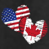 American Canadian Flag Heart Valentines Day Gift Canada Beanie