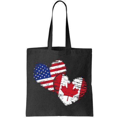 American Canadian Flag Heart Valentines Day Gift Canada Bag