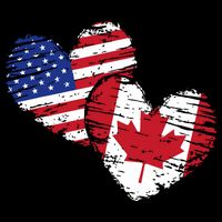 American Canadian Flag Heart Valentines Day Gift Canada Zip Tote Bag