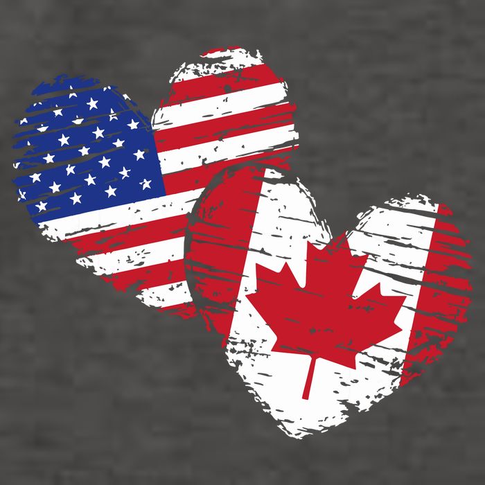 American Canadian Flag Heart Valentines Day Gift Canada Vector Backpack