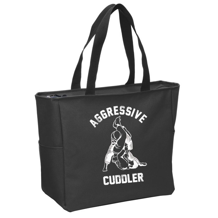 Aggressive Cuddler Funny Wrestling Meme Zip Tote Bag