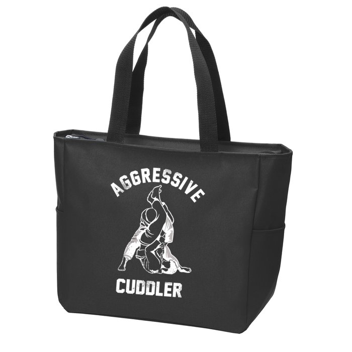 Aggressive Cuddler Funny Wrestling Meme Zip Tote Bag