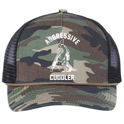 Aggressive Cuddler Funny Wrestling Meme Retro Rope Trucker Hat Cap