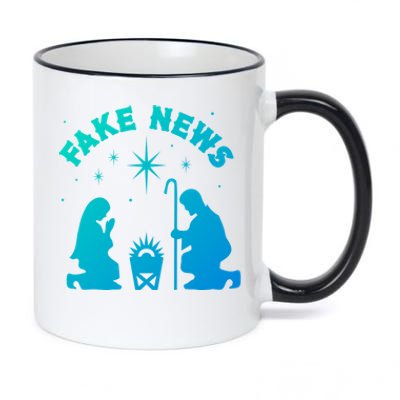 Atheist Christmas Fake News Nativity Scene Anti Xmas Gift 11oz Black Color Changing Mug