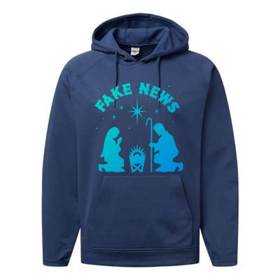 Atheist Christmas Fake News Nativity Scene Anti Xmas Gift Performance Fleece Hoodie