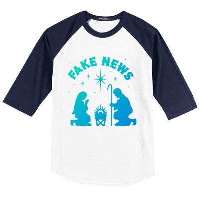 Atheist Christmas Fake News Nativity Scene Anti Xmas Gift Baseball Sleeve Shirt