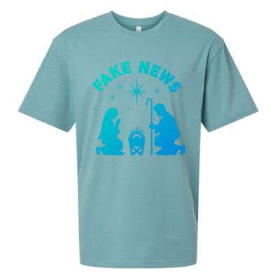 Atheist Christmas Fake News Nativity Scene Anti Xmas Gift Sueded Cloud Jersey T-Shirt